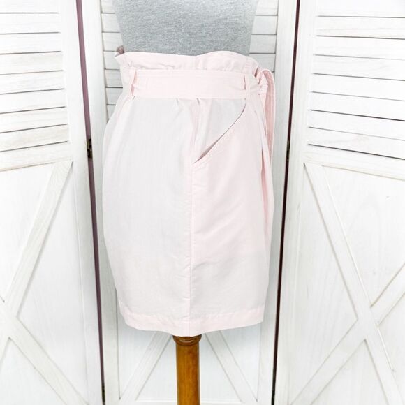 Elle Tie Waist High Rise Shorts Blush Pink 6 Paperbag - Picture 5 of 13
